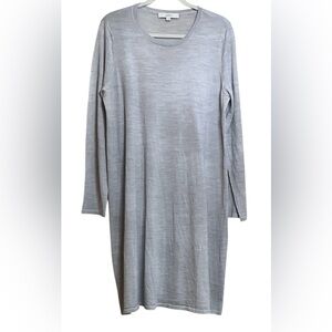 LOFT Soft Gray Long Sleeve Lightweight Sweater Dress Size XL